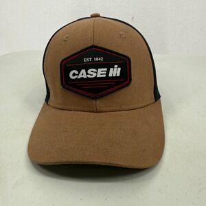 Case IH Baseball Hat Mens Brown Black Logo Patch Snapback Cap OSFM